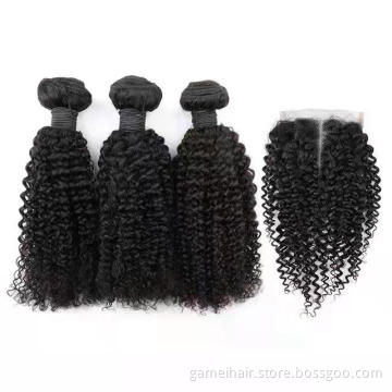 Wholesale Water Wave hair Long  Weft Weave Extensions Raw Vendor Virgin Brazilian Water Wave Human Hair Bundles with Closure